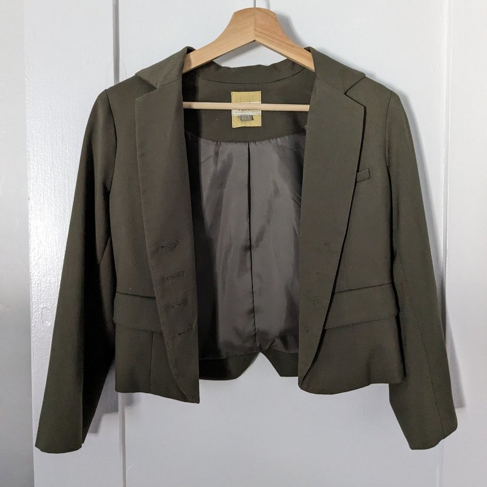 Fossil Olive Green Cropped Blazer XS